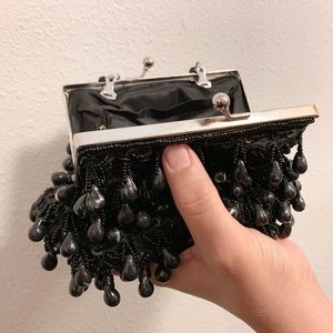 New IN's Black Beaded Purse